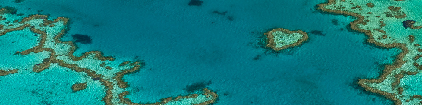 Aerial view of Hardy Reef, home to the Heart Reef, Great Barrier Reef © Jürgen Freund